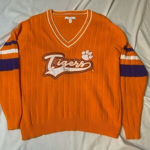 Clemson University Tigers Wear By Erin Andrews Orange S/P Sweater V Neck